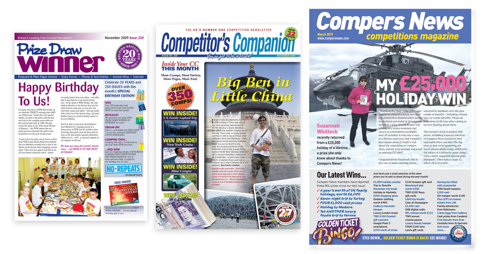 Compers News, Competitor's Companion and Prize Draw Winner